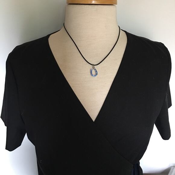 COLTS blue rhinestone horseshoe pendant necklace - Picture 2 of 7